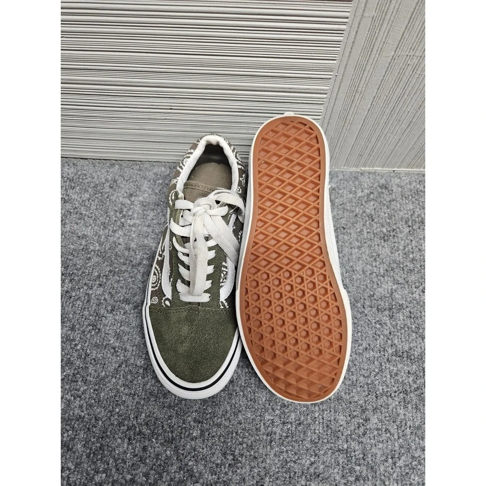 Vans Old Skool Boys 6Y Green White Suede Skate Sneaker Lace‎ Up Retro Shoes